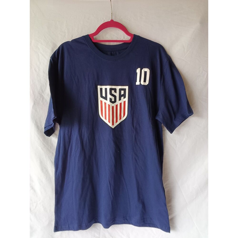 US Soccer FIFA Pulsic #10 Size L Mens Cotton Tee New NWT